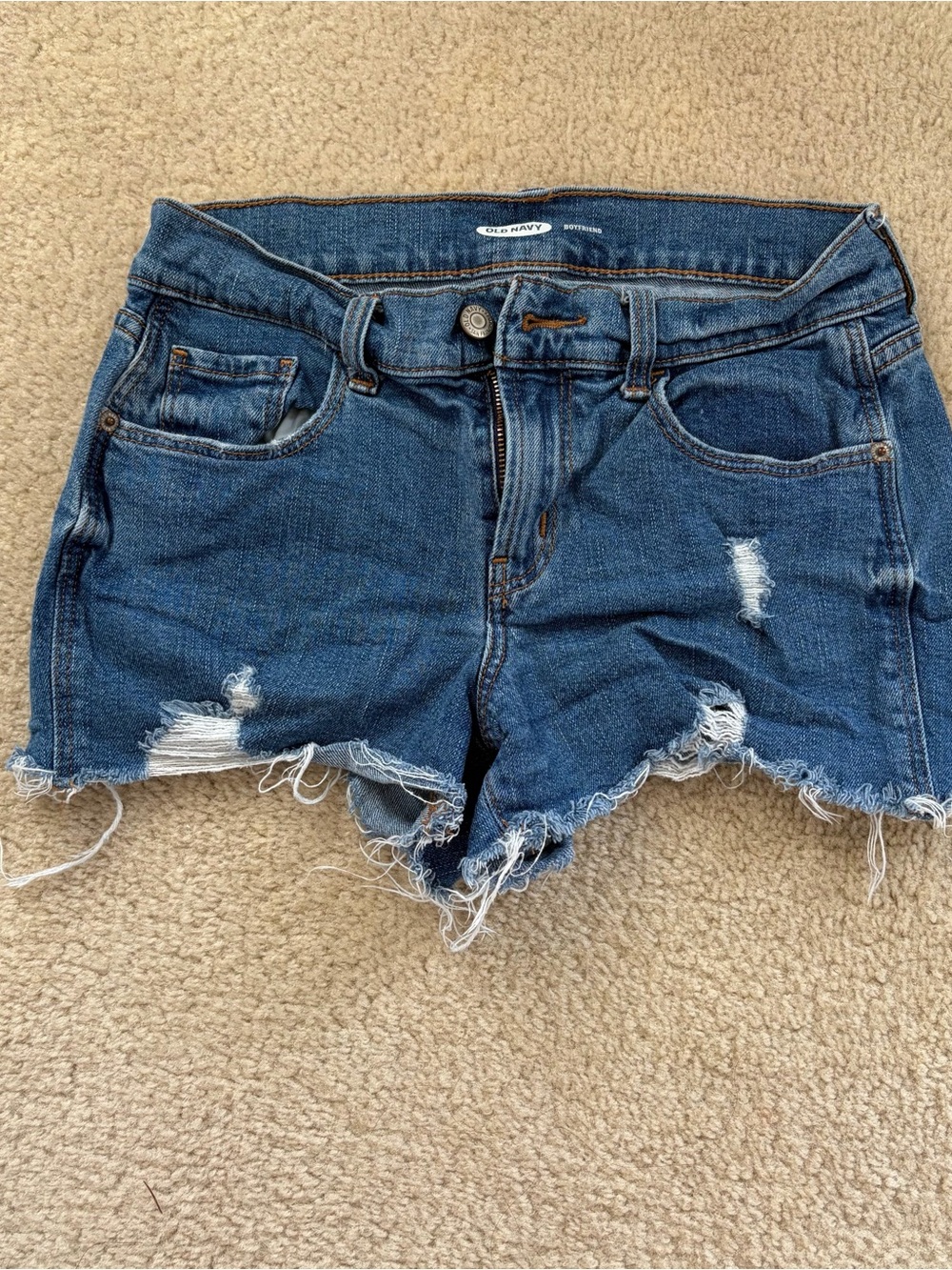 Old Navy Distressed Dark Blue Denim Cutoff Shorts